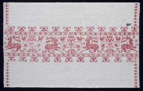 Hímzett dísztörölköző, a 19. század első felében készült erdélyi szász kézimunka (Déri György gyűjteményéből)