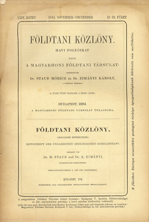 A Földtani Közlöny egyik száma 1894-ből