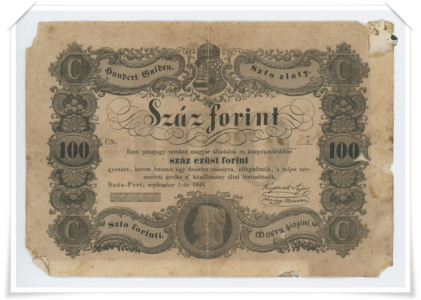 100 forintos bankjegy 1848-ból