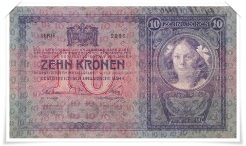 10 koronás bankjegy 1904-ből