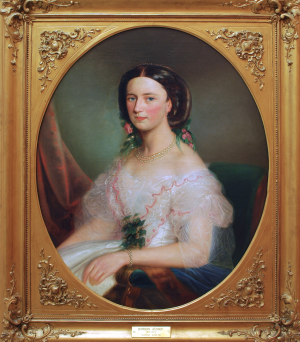 Boros József (Veszprém, 1821 – Budapest, 1883): Almássy grófnő, 1852, olaj, vászon, 89x75 cm