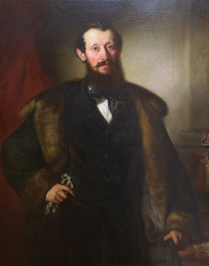 Boros József (Veszprém, 1821 – Budapest, 1883): Férfi portré, é. n., olaj, vászon, 110x90 cm