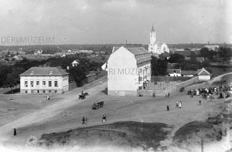 A Bercsényi, Rakovszky és Dobozi utca elágazása az épülő Dobozi utcai bérház állványzatának magasságából 1928 Zoltai Lajos felvétele