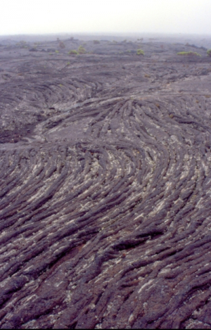 Jellegzetes kötélláva-felszín Fotó: Mező Szilveszter, 2003