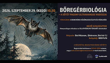 BŐREGÉRBIOLÓGIA – A SÖTÉT PAGONY ULTRAHANGOS VADÁSZAI
